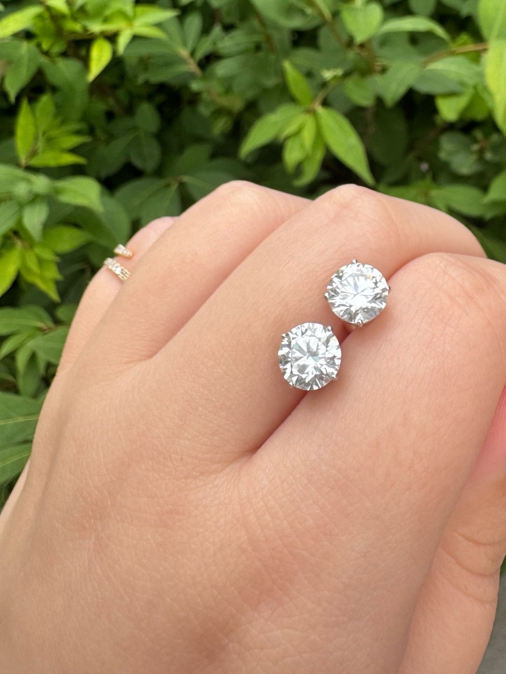 IGI 4.04 ctw lab grown SOLID 14k gold studs